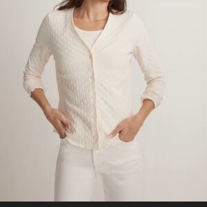 Madewell Off-White Textured Knit Cardigan